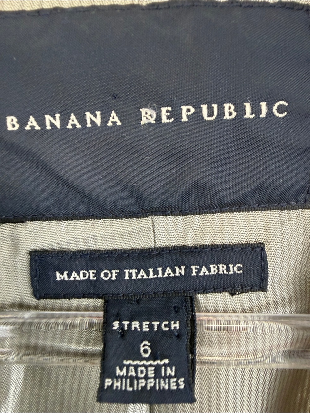 Banana Republic Black 98% Virgin Wool Two-Button Tailored Career Blazer 6 - Picture 2 of 8